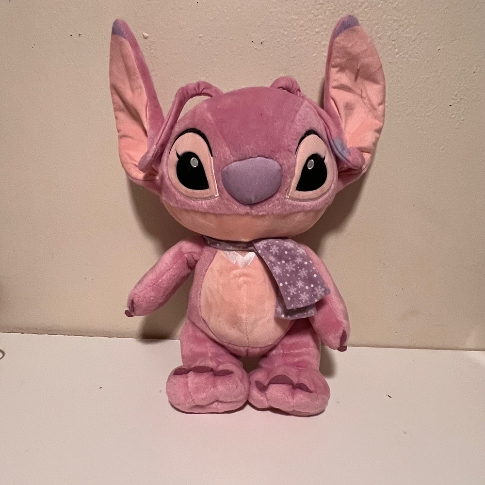 Disney Baby Angel 16" Plush Toy Kids‎ Pink Excellent Winter Scarf Heart Detail